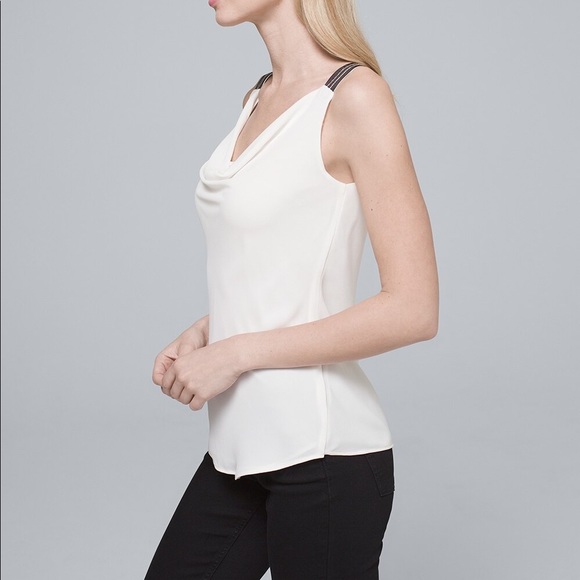 White House Black Market Ball Chain Trim Draped Cami - Picture 3 of 8